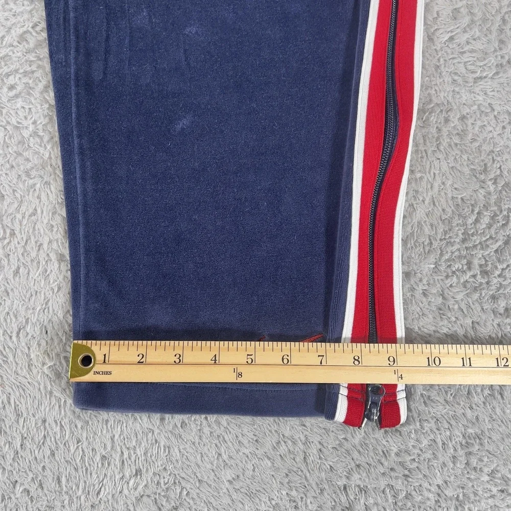 Vintage Nike Team Sports Velour Tearaway Track Pants Mens L Navy Blue Side Zip